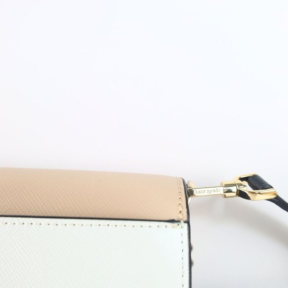 Preowned Kate Spade Carson Colorblock Saffiano Leather Women Crossbody Bag Cream - Picture 11 of 15